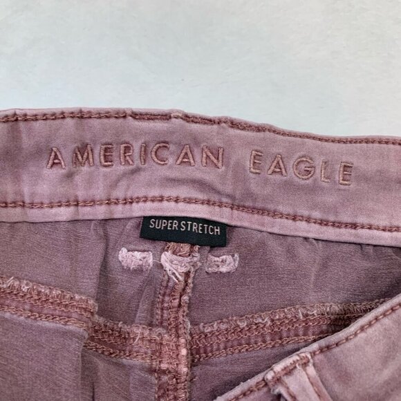 American Eagle stretch dusty rose drawstring skinny‎ ankle hi-rise jegging pant - Picture 6 of 11